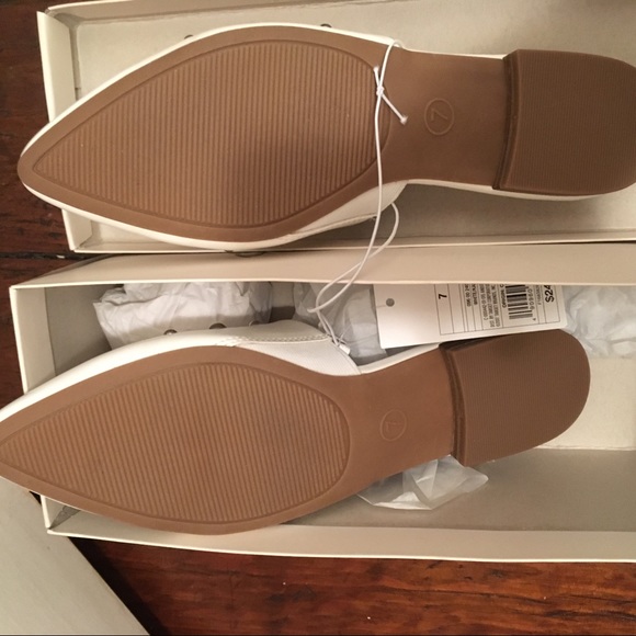 Off-white pointed mule flat with silver studs NWB - Picture 3 of 5